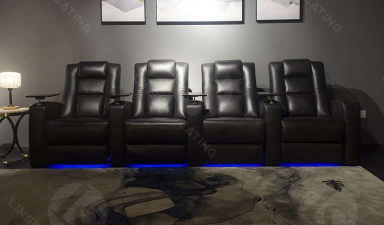 4 Seat Theater Recliner With LED Lighting LS-697B | Linsen Seating