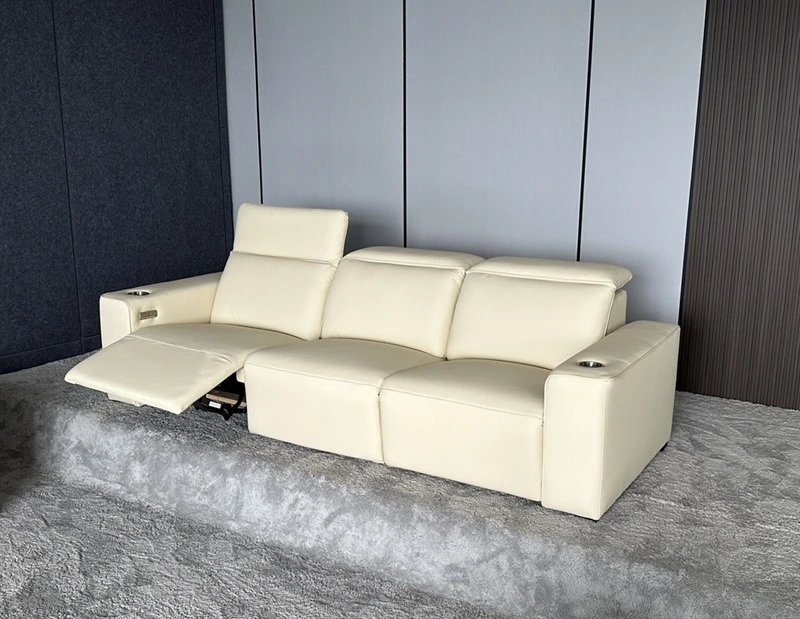 leather theater sofa open