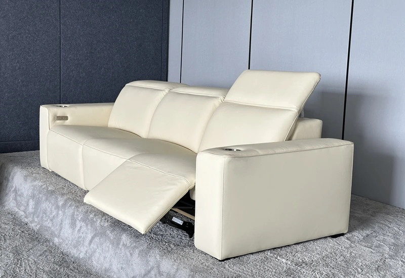 reclining leather theater sofa