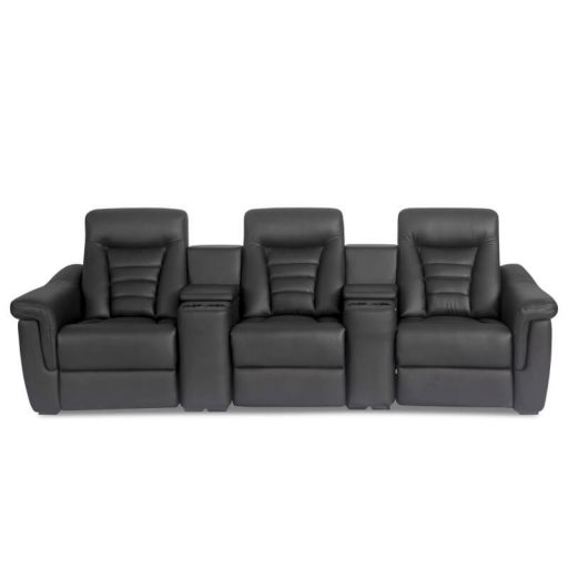 Home Cinema Recliner Sofa In Black Leather LS-876 | Linsen Seating