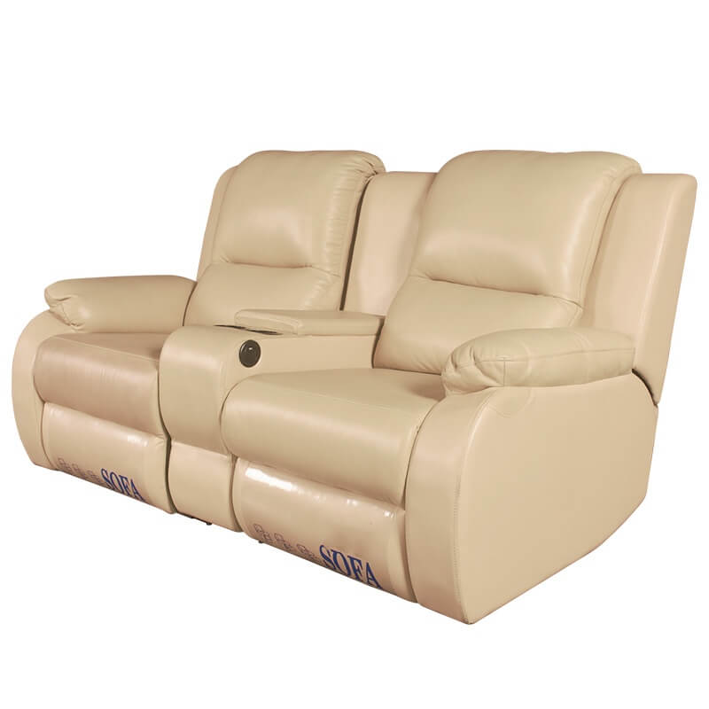 reclining cinema sofa with center console