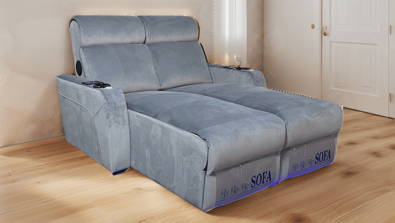 double chaise lounge for home theater