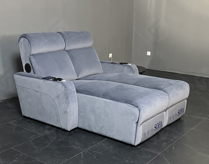 movie room seating with chaise